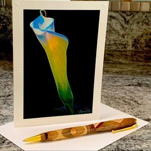 Fine Art Photography greeting card white calla lily